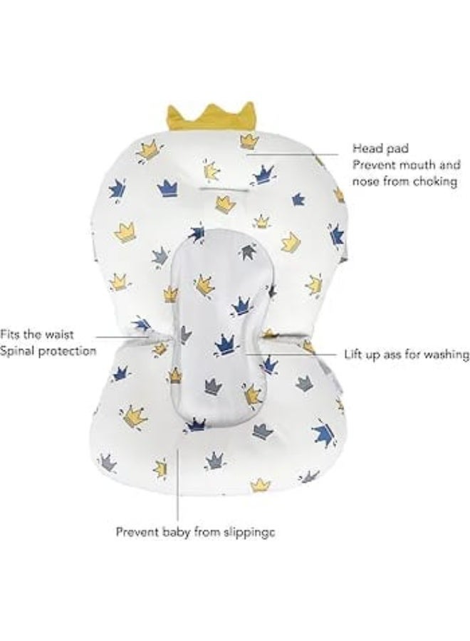 ممز بلانيت وسادة استحمام للاطفال الرضع مقعد استحمام بيبي داعم قابل للتعديل مضاد للانزلاق وسادة حمام للرضع حوض الاستحمام تصميم مريح حماية العمود الفقري خامات آمنة هدية حديثي الولادة - Image 3